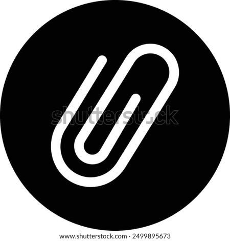 Link icon. Attached black link file, paperclip illustration isolated on transparent background. Internal web page URL icon, attachment document. Office paper clip symbol. Chain thick line vector sign.