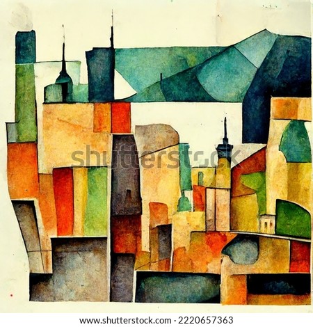 Cubism City Picasso Style Art