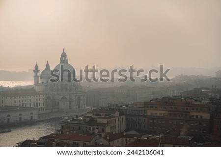 Similar – Image, Stock Photo Travel Venice, foggy grand canal with old houses, city trip