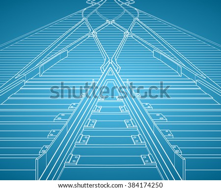 Train rails in perspective