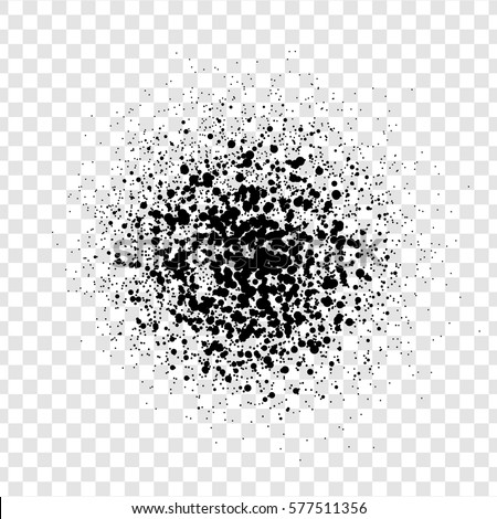 Abstract black round points structure bunch made by shuffled particles. Swarm swirled of dots. Rippled random halftone illustration for backdrop. Element of design.