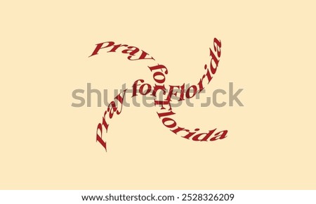 Pray for Florida. Hurricane over Miami. Vector illustration