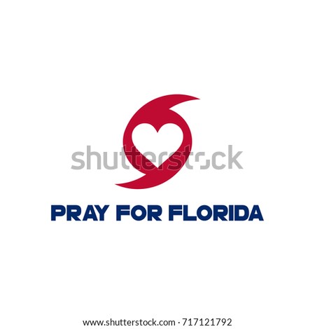 Pray for Florida. Hurricane over Miami. Vector illustration
