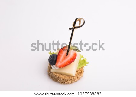 Cheese kanape isolated on white background Stock fotó © 