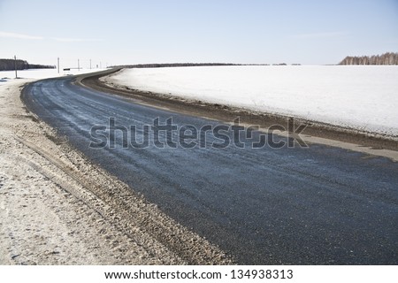 Turn of a winter road