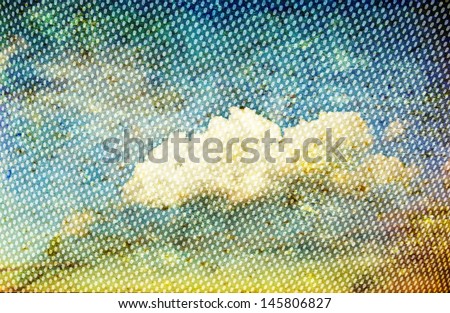 vintage sky and cloud grunge background copy Space for inscription