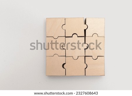 Similar – Image, Stock Photo Wooden puzzle pieces as background