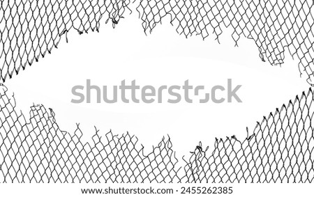 Image, Stock Photo Hole in the wire mesh fence