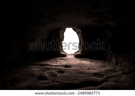 Similar – Image, Stock Photo Tunnel in a historic bunker complex.