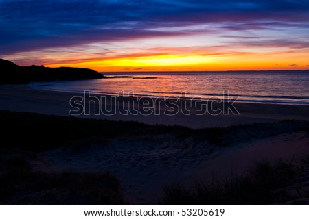 warm and cool image of beach with copy space.
