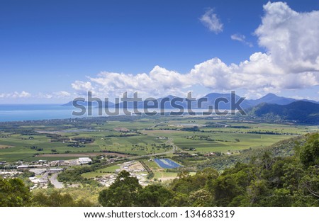 view of the city of Cairns from Kuranda range