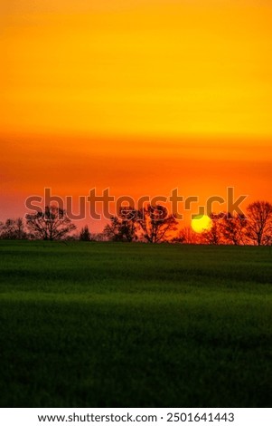 Similar – Foto Bild Strahlender Sonnenuntergangshimmel über Tempel und See