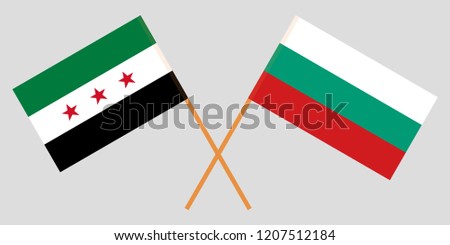 Flags of Bulgaria and Syrian National Coalition. Vector illustration