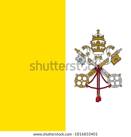 Flag of Vatican City. Official colors. Correct proportion. Vector illustration