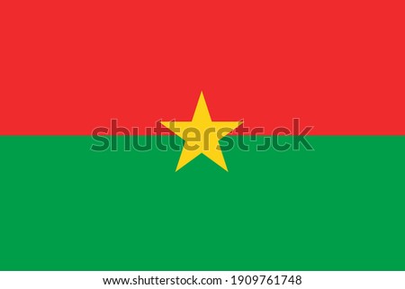 Flag of Burkina Faso. Official colors. Correct proportion