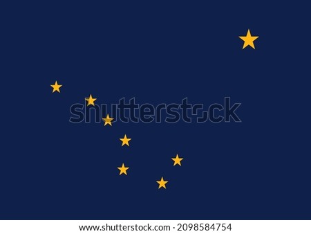 Flag of the State of Alaska. Official colors. Correct proportion. Vector illustration