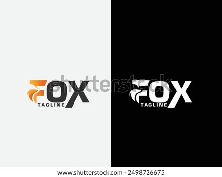 Fox F letter logo template. Fox wordmark logo design. Business. Lettering design. Wolf F letter vector. Typography wordmark design.