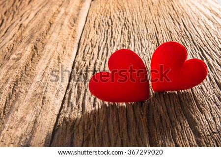 Two Red Heart In Love On Rustic Wood Background Valentines Day 367299020 Two Red Heart In Love On Rustic Wood Background Valentines Day 367299020