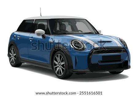 funny mini realistic sedan coupe sport colour white blue white elegant new 3d car icon logo urban electric es power style model lifestyle business work modern art design vector template isolated
