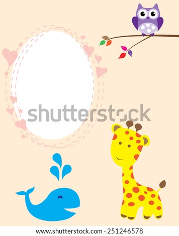 vector baby shower card with animals