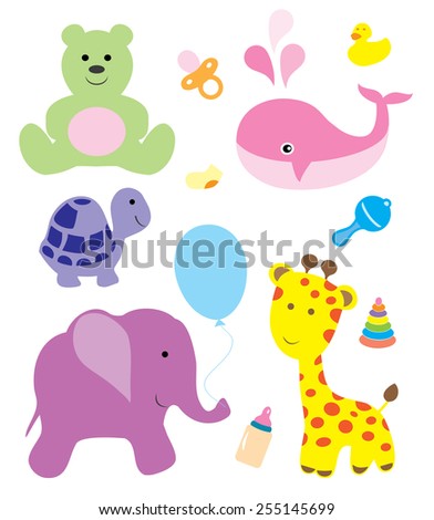vector baby shower card with cute animals
