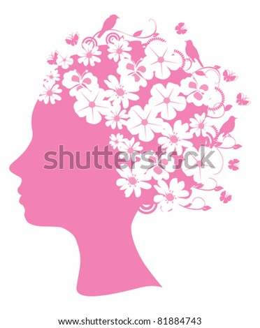 Vector Head Silhouette With Flowers - 81884743 : Shutterstock
