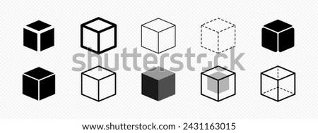 Vector isolated Cube icon set