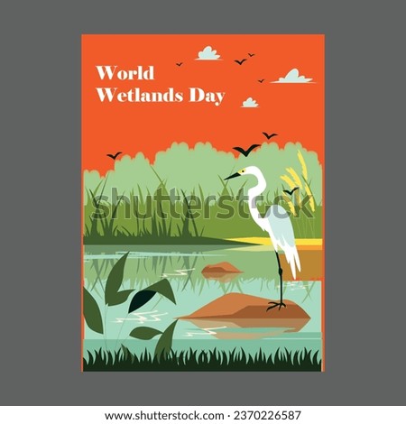 Simple flat victor World Wetlands Day design