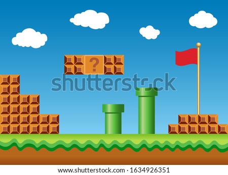 Old video game arcade retro style Background vector eps 10