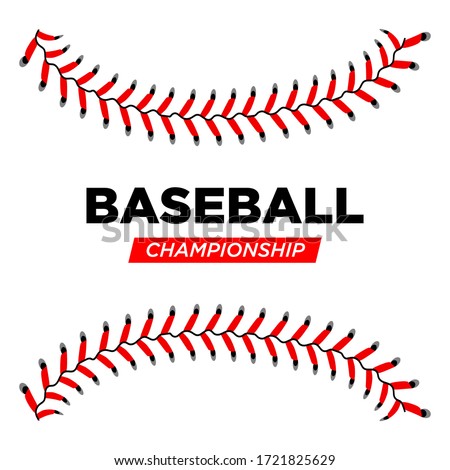 Baseball lace ball illustration isolated symbol. Championship baseball background sport design concept. Vector illustration eps 10