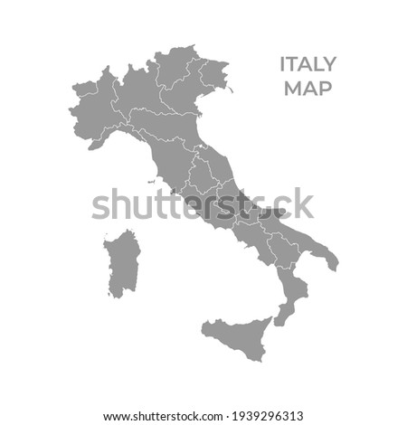 Map of Italy with regions vector illustration eps 10