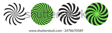 Swirl spirals shapes. Abstract spiral symbols. Vortex motion element. Motion swirl spiral silhouettes. 