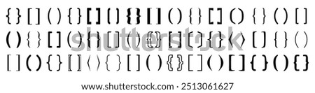 Text bracket frame. Bracket shape icon. Quote box frame.Quotation and brackets boxes.