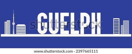 Guelph city, Canada beautiful vector illustration in letter
