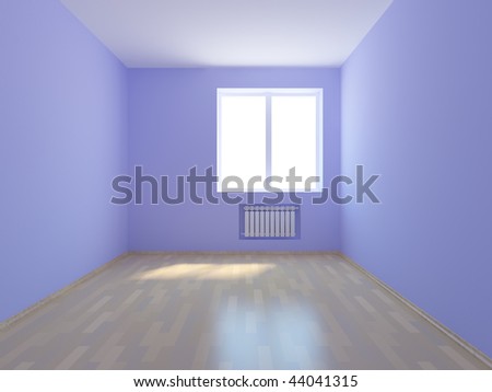 Empty Room With Blue Walls Stock Photo 44041315 : Shutterstock