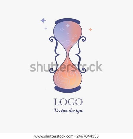 Hourglass, sandglass vector spiritual symbol, logo design. Psychology, philosophy, mind, energy, yoga and spirit  insight and subconscious concept
