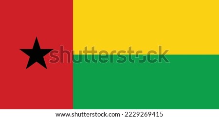 Flag of Guinea-Bissau. Vector illustration, Guinea-Bissau flag vector, National Flag of  Guinea-Bissau.