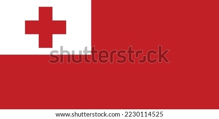 Flag of Tonga. Vector illustration Tonga flag, National Flag of Tonga.