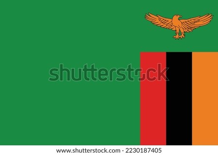 Flag of Zambia. Vector illustration Zambia flag, National Flag of Zambia.