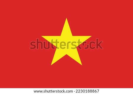 Flag of Vietnam. Vector illustration Vietnam flag, National Flag of Vietnam.