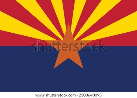 Flag of Arizona, State of Arizona Flag, Flag of USA state Arizona Vector Illustration, United States of America US, Arizona Flag.