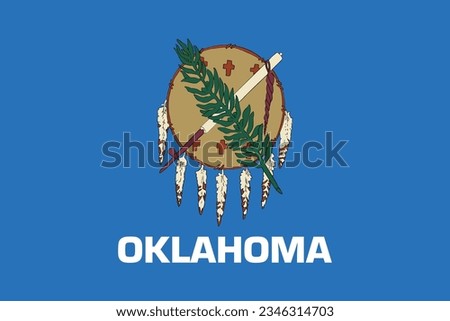 Flag of Oklahoma,  Oklahoma Flag, United States of America, USA State Oklahoma Flag, Flag of USA state Oklahoma Vector Illustration.