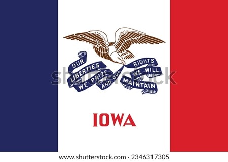 Flag of Iowa,  Iowa Flag, United States of America, USA State Iowa Flag, Flag of USA state Iowa  Vector Illustration.