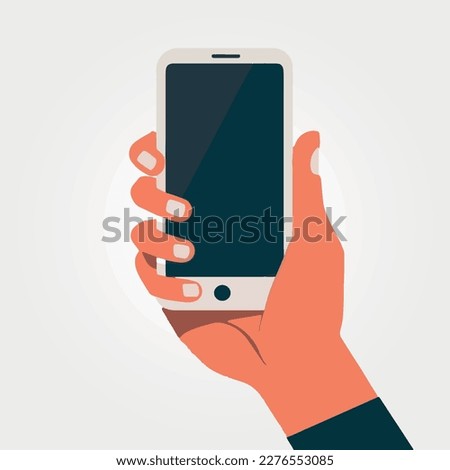 hand held cellphone, vector illustration