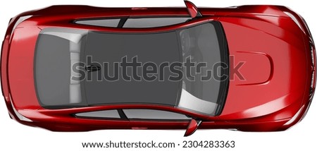 Similar – Image, Stock Photo Top view of car parked at concrete car parking lot with yellow line of traffic sign on the street. Above view of car in a row at parking space. No available parking slot. Outside car parking area.