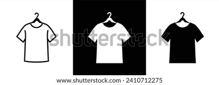 T-shirt icon. T-shirt icon collection line and flat style. T-shirt with hanger icon. T-shirt sign and symbol. Vector illustration.