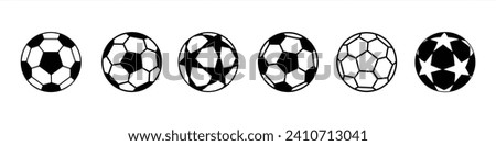Soccer ball icon. Soccer ball icon collection. Soccer ball icon sign and symbol, football simple style, Vector illustration.	