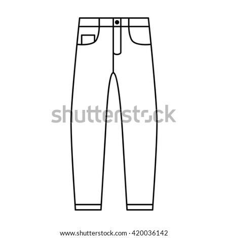 Men'S Pants - Fashion Element. Men'S Jeans. Trousers Thin Line ...