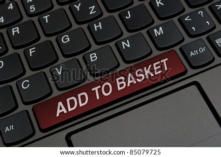 Detail of Notebook Keyboard  With Add to Basket Sign