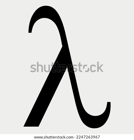 Greek alphabet symbol lambda vector illustration